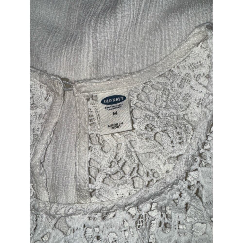 Old Navy White Midi Dress with Lace Neck, Size M - Picture 7 of 8